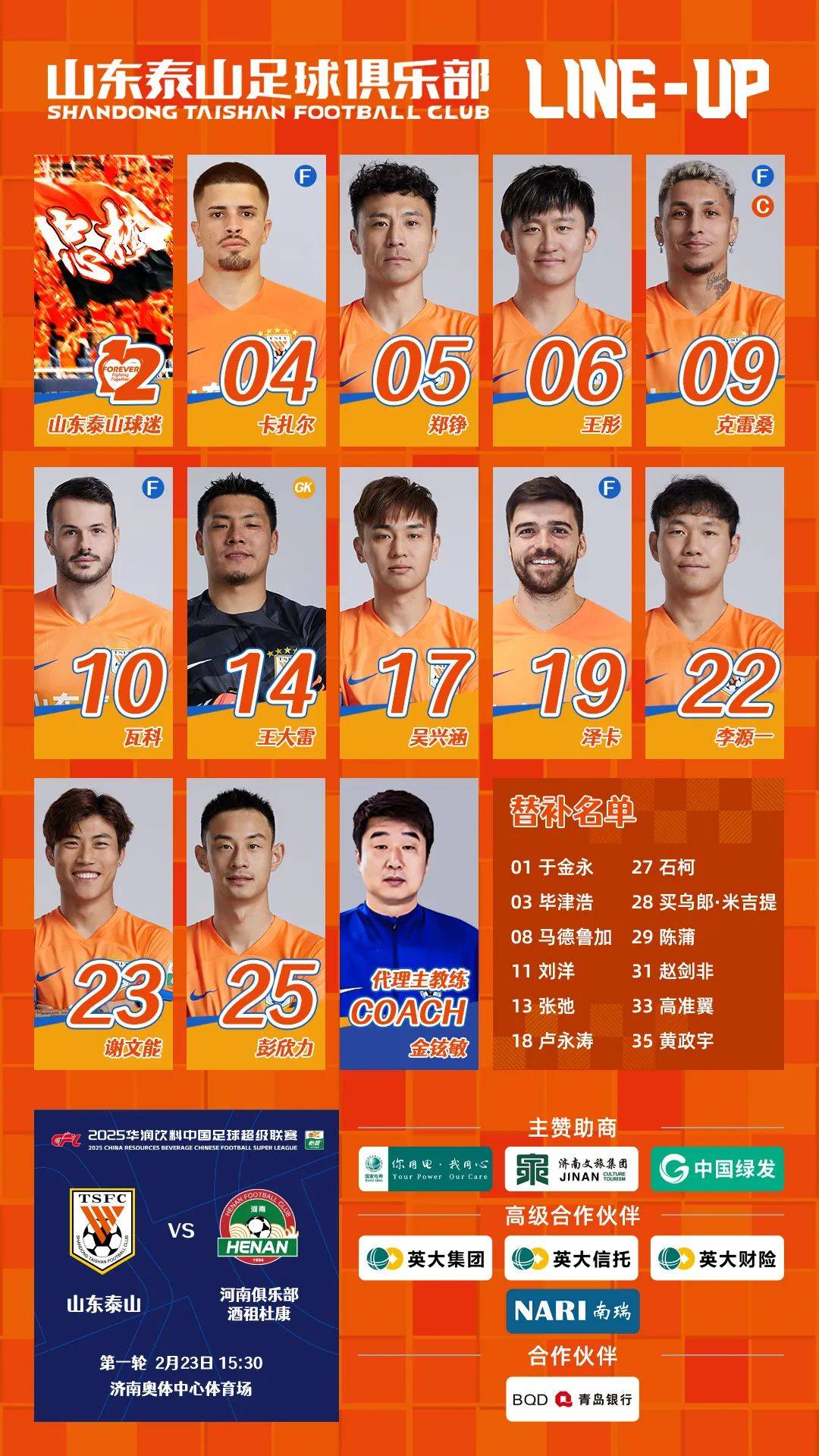中超半程最佳阵容：7本土4外援，蓉城5人申花3人，海港泰山0人的简单介绍